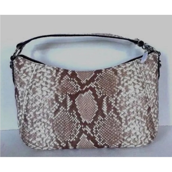 New Michael Kors Fulton Medium Top zip Shoulder bag Embossed Leather Dark Sand - Picture 2 of 9